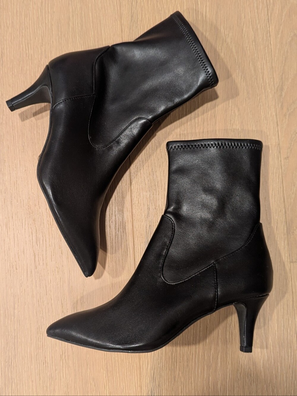 DV by Dolce Vita Black Pointed Ankle Booties with Slim Heel